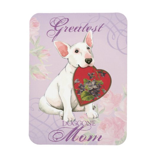 Bull Terrier Heart Mam Magneet (Verticaal)