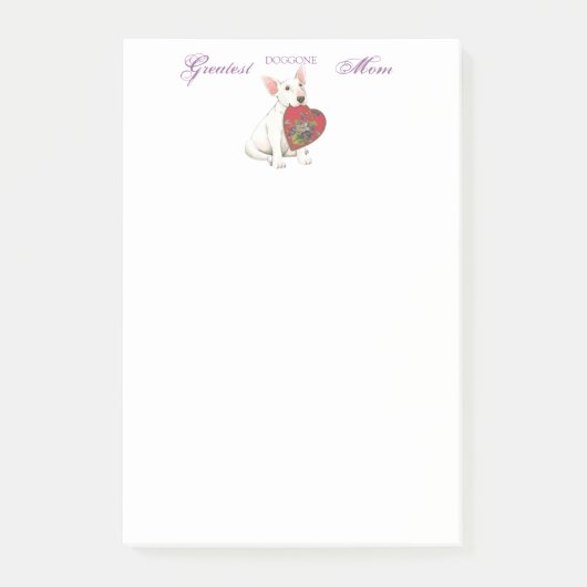Bull Terrier Heart Mam Post-it® Notes (Voorkant)
