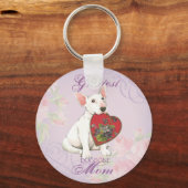 Bull Terrier Heart Mam Sleutelhanger (Voorkant)