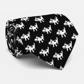 Bull Terrier heeft leuke doodle Black Stropdas (Opgerold)