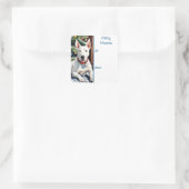 Bull Terrier Holiday Square Cadeau Label Sticker (Tas)