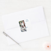 Bull Terrier Holiday Square Cadeau Label Sticker (Envelop)
