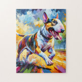 Bull Terrier Hond Acryl Art Print Gift Legpuzzel (Verticaal)
