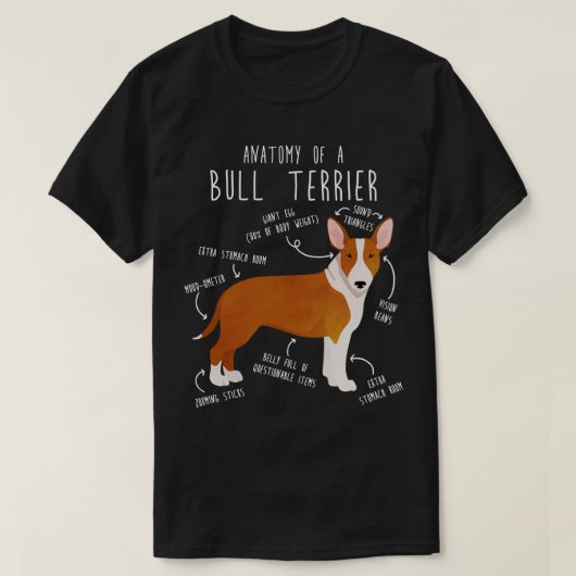 Bull Terrier Hond Anatomie 2 T-shirt (Design voorkant)
