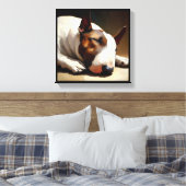 Bull Terrier hond Canvas Afdruk (Insitu (Slaapkamer))