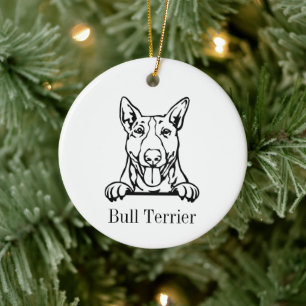 Bull Terrier hond gepersonaliseerd huisdier orname Keramisch Ornament