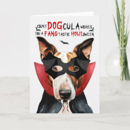 Bull Terrier Hond Grappig Count DOGcula Halloween Feestdagen Kaart
