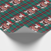 Bull Terrier Hond Grappig Vakantie Geplaagd Kerstm Cadeaupapier (Hoek)