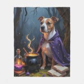 Bull Terrier hond grillige Halloween schilderij Fleece Deken (Voorkant)