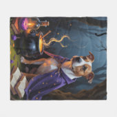 Bull Terrier hond grillige Halloween schilderij Fleece Deken (Voorkant (Horizontaal))