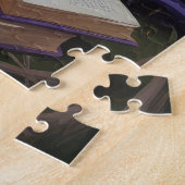 Bull Terrier hond grillige Halloween schilderij Legpuzzel (Zijkant)