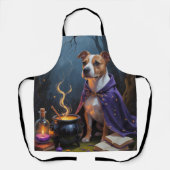 Bull Terrier hond grillige Halloween schilderij Schort (Voorkant)