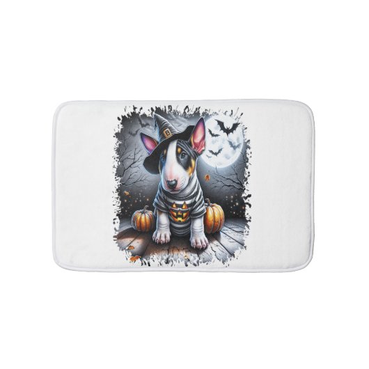 Bull Terrier Hond Halloween Badmat (Voorkant)