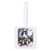 Bull Terrier hond Halloween Decoratie (Voorkant)