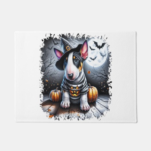 Bull Terrier hond Halloween Deurmat (Voorkant)
