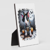 Bull Terrier Hond Halloween Fotoplaat (Zijkant)