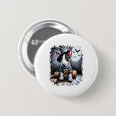 Bull Terrier Hond Halloween Ronde Button 5,7 Cm (Voorkant /achterkant)