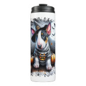 Bull Terrier Hond Halloween Thermosbeker (Voorkant)
