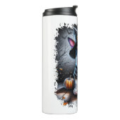 Bull Terrier Hond Halloween Thermosbeker (Gedraaid links)
