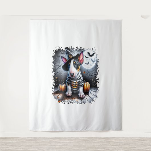 Bull Terrier Hond Halloween Wandkleed (Voorkant)