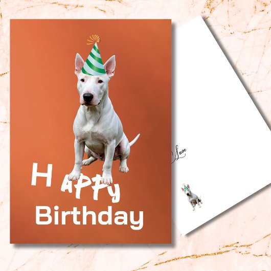 Bull Terrier Hond Happy Birthday Wenskaart
