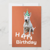 Bull Terrier Hond Happy Birthday Wenskaart (Voorkant)