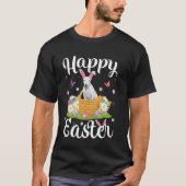 Bull Terrier Hond Happy Easter Egg Hunt Bunny Ear  T-shirt (Voorkant)