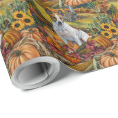 Bull Terrier Hond Herfst Oogst Dankdag Cadeaupapier (Rol Hoek)