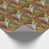 Bull Terrier Hond Herfst Oogst Dankdag Cadeaupapier (Hoek)