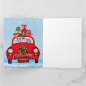 Bull Terrier hond in auto met Sinterklaas  Kaart (Binnen)
