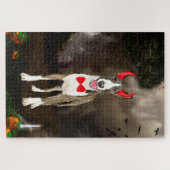 Bull Terrier Hond in Halloween Kostuum Legpuzzel (Horizontaal)