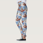 Bull Terrier Hond in Sledge Laat het Sneeuw Kerstm Leggings (Links)
