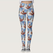 Bull Terrier Hond in Sledge Laat het Sneeuw Kerstm Leggings