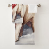 Bull Terrier Hond in Sneeuw Kerstmis Bad Handdoek (Insitu)