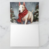 Bull Terrier Hond in Sneeuw Kerstmis Kaart (Binnen)