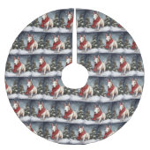 Bull Terrier Hond in Sneeuw Kerstmis Kerstboom Rok (Voorkant)