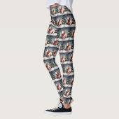 Bull Terrier Hond in Sneeuw Kerstmis Leggings (Links)