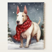 Bull Terrier Hond in Sneeuw Kerstmis Planner (Achterkant)