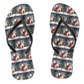Bull Terrier Hond in Sneeuw Kerstmis Teenslippers (Voetbed)
