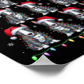 Bull Terrier Hond Kerstman Hat Kerstverlichting Ke Poster (Hoek)