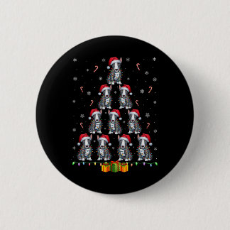 Bull Terrier Hond Kerstman Hat Kerstverlichting Ke Ronde Button 5,7 Cm