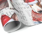 Bull Terrier hond Kerstman voor Hondenliefhebbers Cadeaupapier (Rol Hoek)