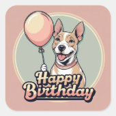 Bull Terrier hond kleurrijk Vierkante Sticker (Voorkant)