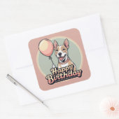 Bull Terrier hond kleurrijk Vierkante Sticker (Envelop)
