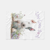Bull Terrier Hond Mam Bloemen Fleece Deken (Voorkant (Horizontaal))