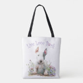 Bull Terrier Hond Mam Bloemen Tote Bag (Achterkant)