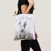 Bull Terrier Hond Mam Bloemen Tote Bag (Dichtbij)