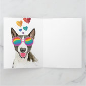 Bull Terrier-hond met harten Valentijnsdag Kaart (Binnen)