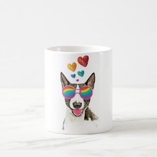 Bull Terrier hond met harten Valentijnsdag Koffiemok