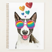 Bull Terrier hond met harten Valentijnsdag Planner (Voorkant)